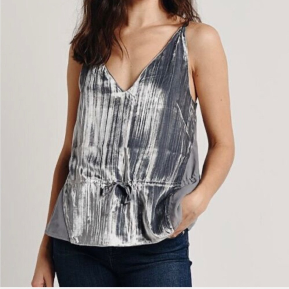 J Brand silver grey Velvet/Silk Cami XS, NWT